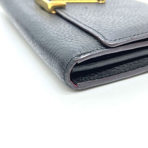 Louis Vuitton Long Wallet Portefeuille Capucines M61248 Taurillon Clemence Noir - Picture 4 of 9